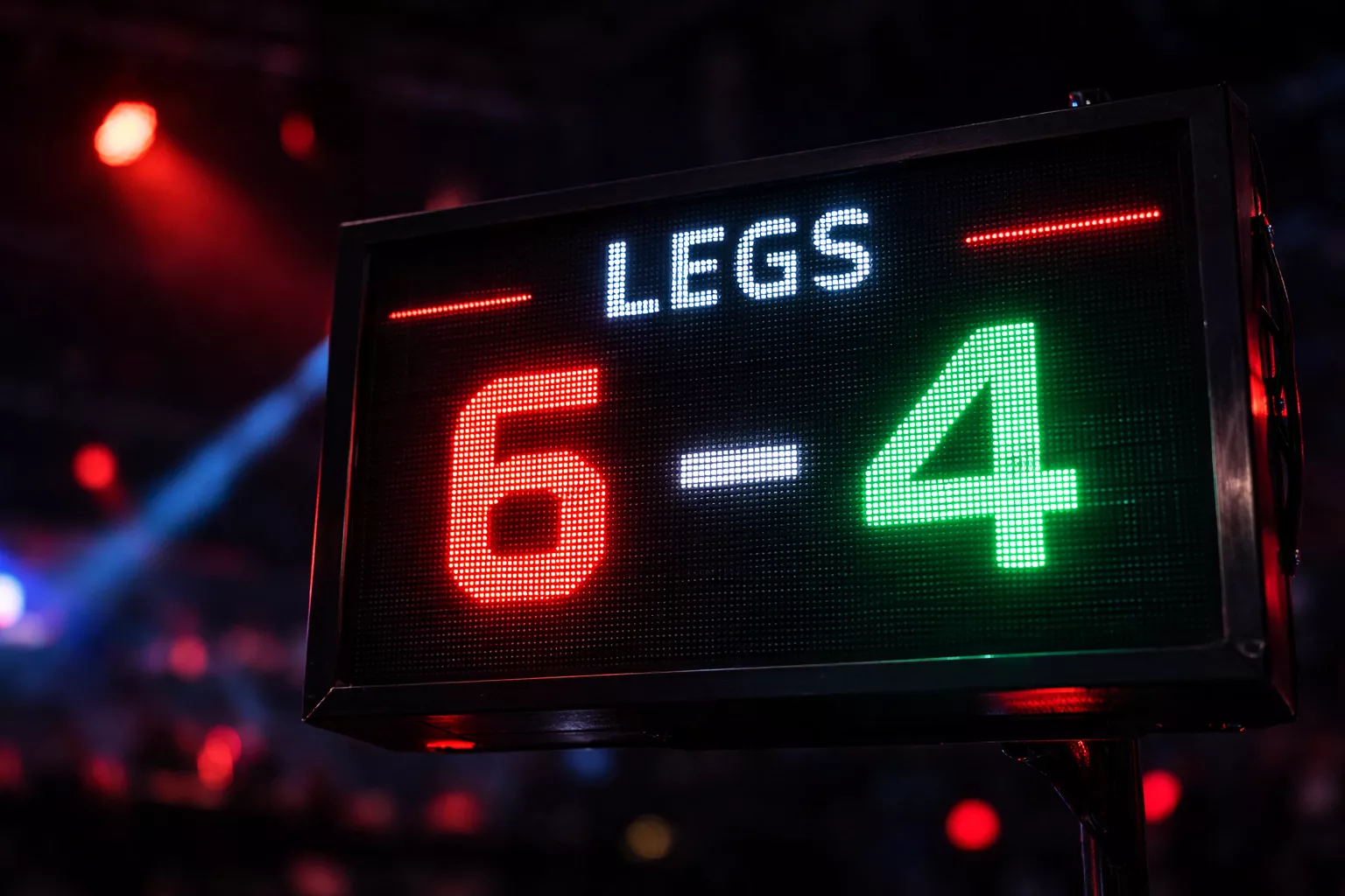 Elektronisch scorebord met darts wedstrijdstand