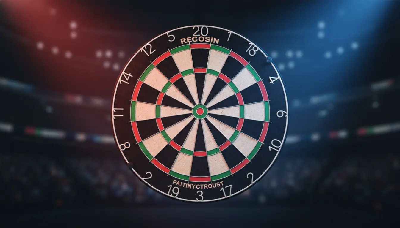 Dartbord met live wedstrijd sfeer en spotlights