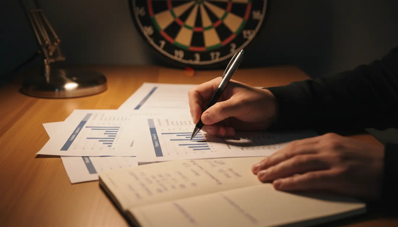 Wedder analyseert darts statistieken op papier